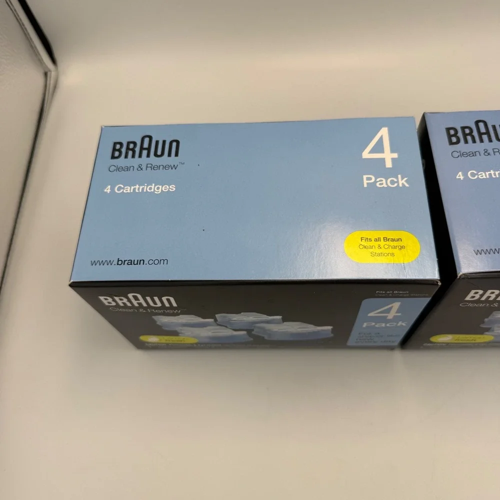 Braun Clean & Renew CCR4 Shaver Cleaning Cartridges Lemon Fresh 4 Pack Lot of 2